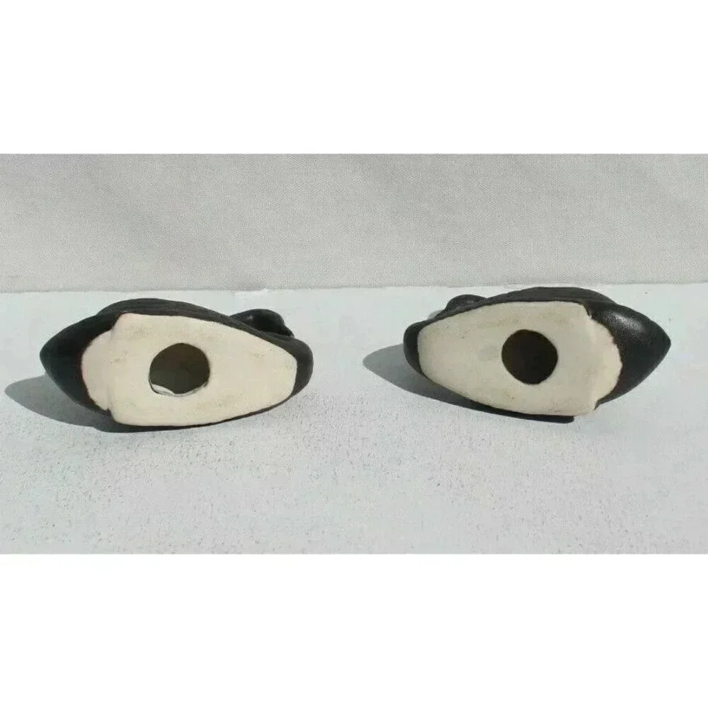 Vintage MCM Retro Black Swan Salt and Pepper Shaker Set Dinnerware Decor